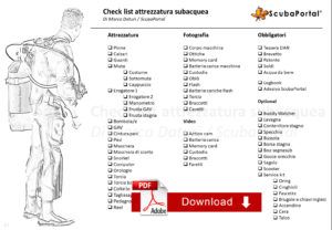 checklist attrezzatura subacquea