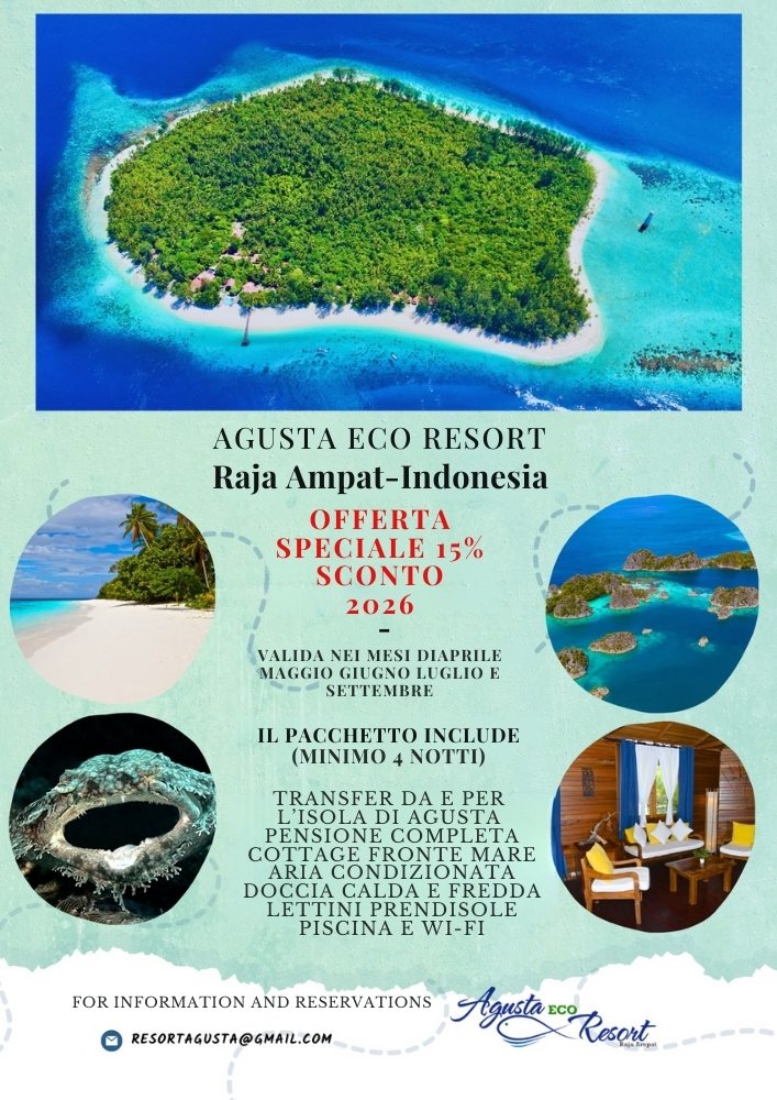 OFFERTA AGUSTA 2026 RAJA AMPAT INDONESIA SUBACQUEA