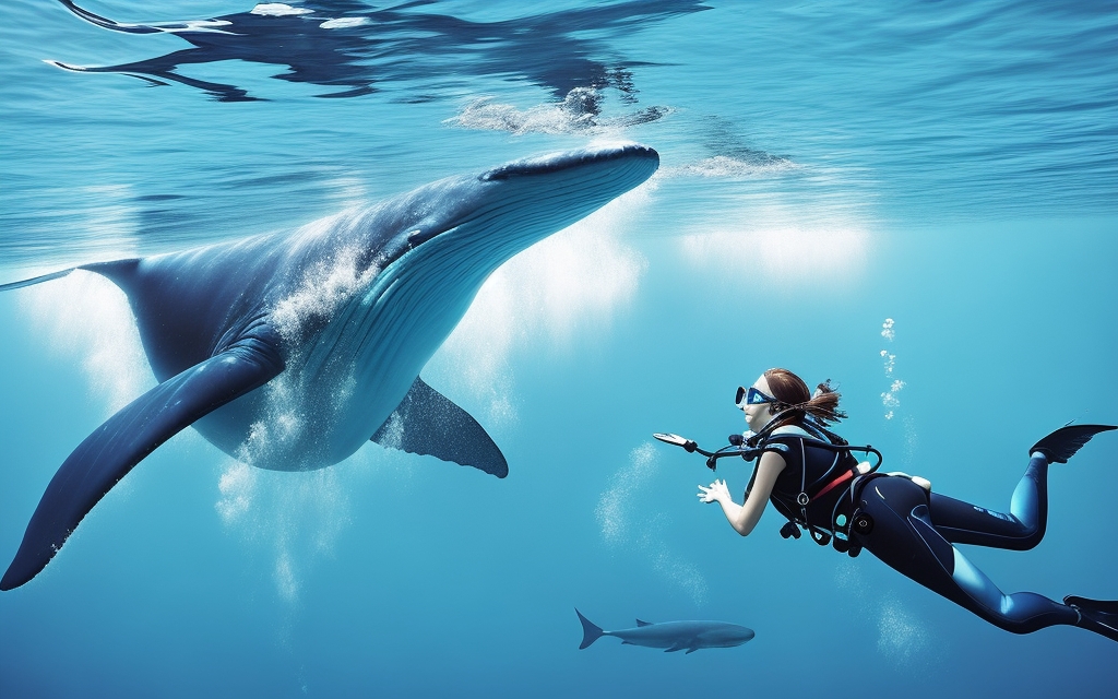 Balenae subacqueo generato da AI