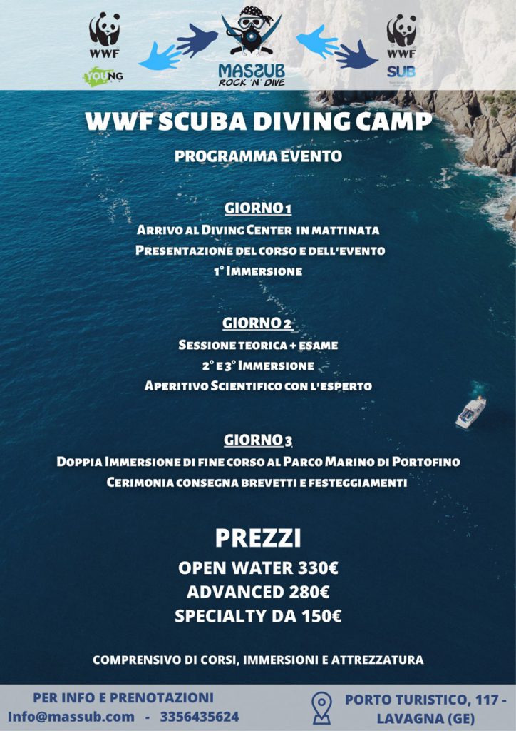 scuba camp brevetti giovani prezzi
