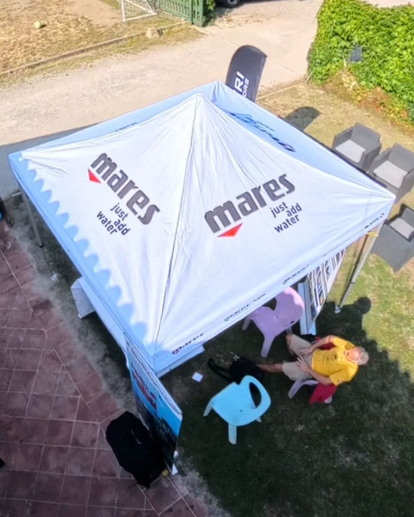 Gazebo Mares allestito per l’evento celebrativo dei 40 anni di Acquazzurra