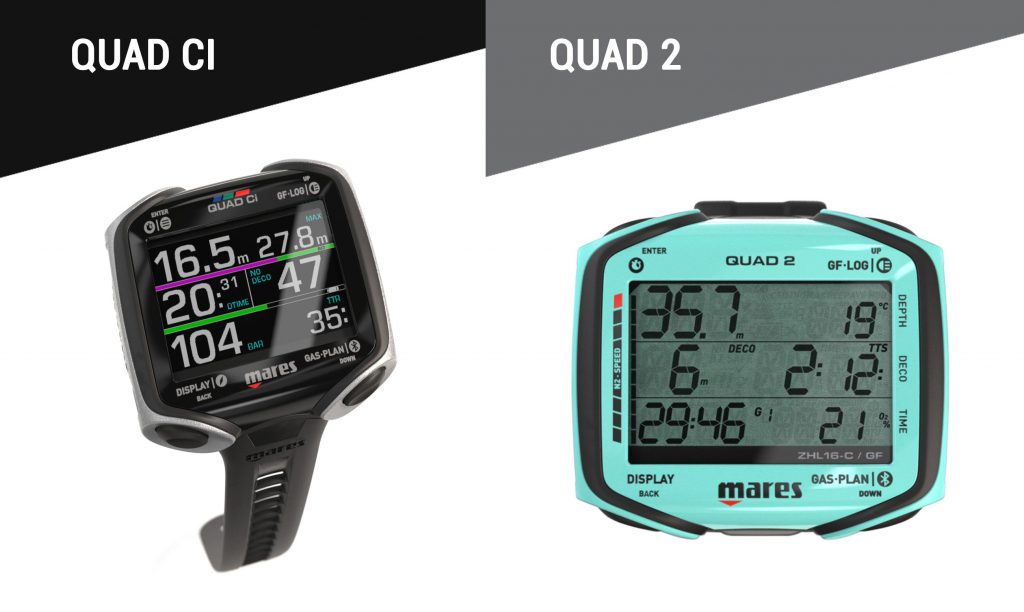 Computer subacqueo Mares versione QUAD CI e QUAD 2