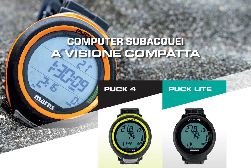 Computer subacqueo a visione compatta Mares PUCK 4 e PUCK LITE