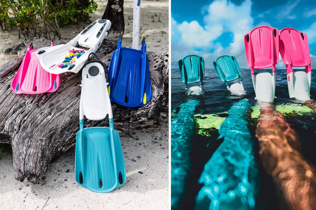 Scubapro sistema modulare per pinne (MFS):versione rosa, azzurra e blu.